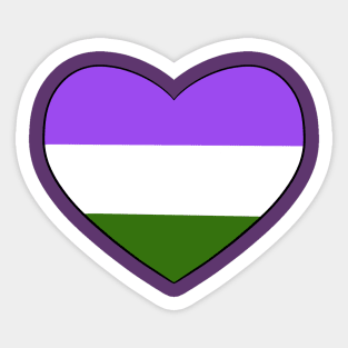 Genderqueer Heart Sticker